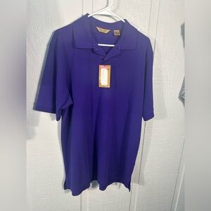 Gold Men’s Purple Short Sleeve Polo Shirt Size M NWT